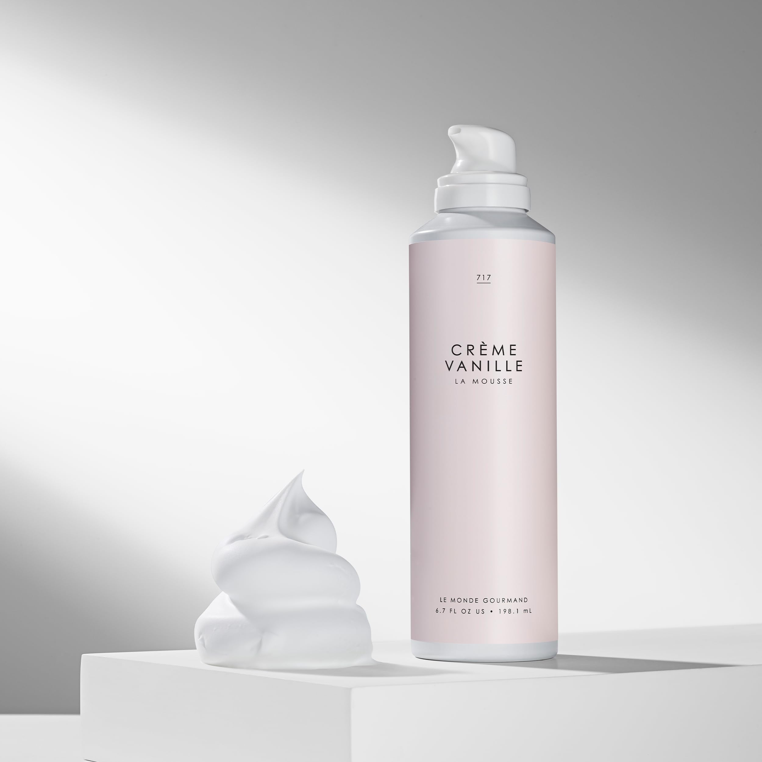 Le Monde Gourmand coconut milk scented whipped body mousse minimalist white bottle