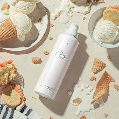 Le Monde Gourmand vegan and cruelty free body mousse packaging details