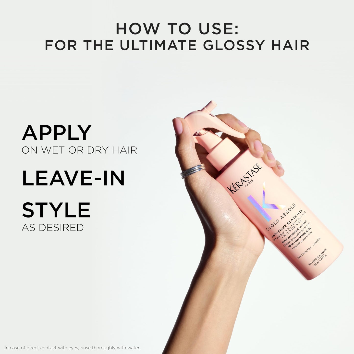 Kerastase gloss hair treatment spray ingredients and usage label