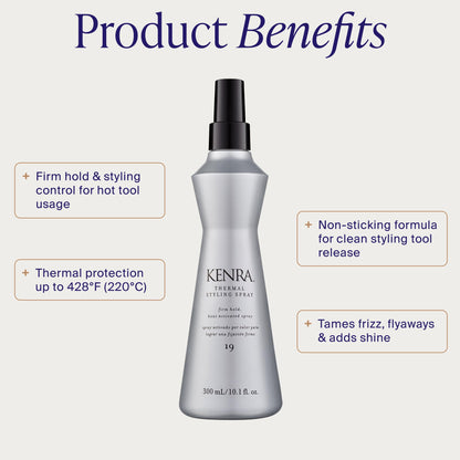 Kenra Thermal Styling Spray 19 professional hair care bottle