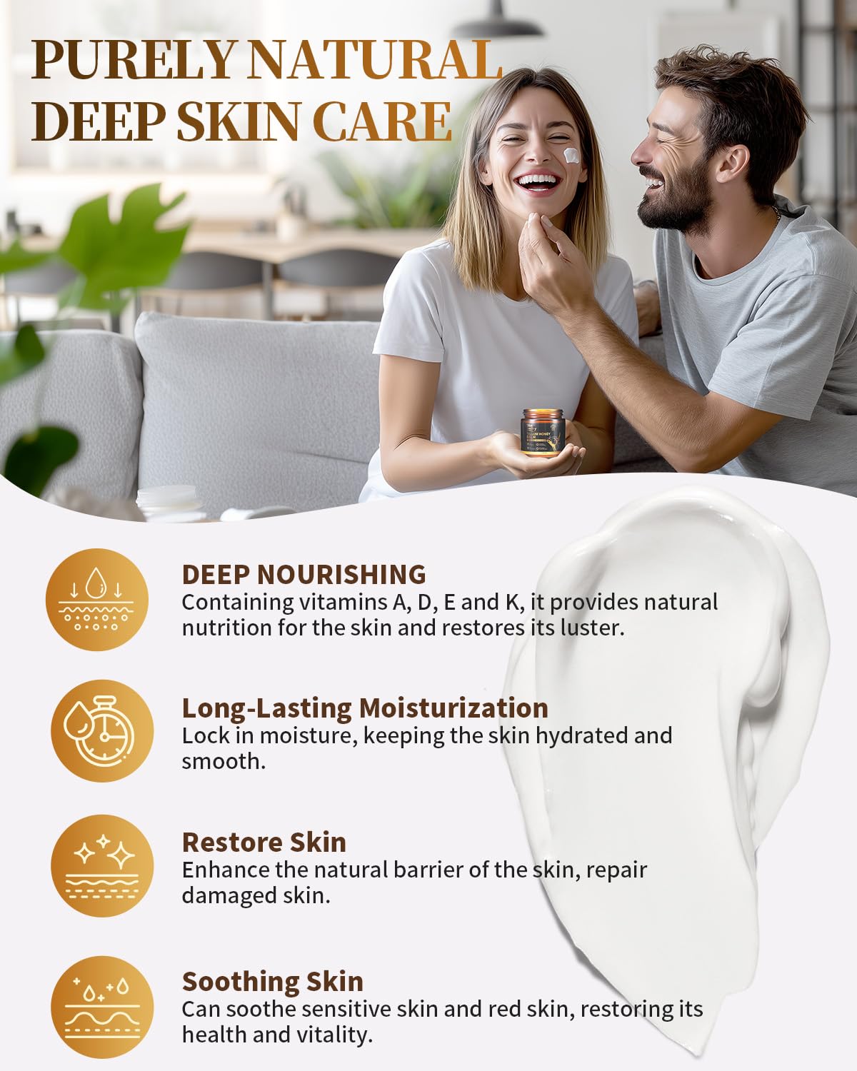 Blue Sea Sky natural skin care balm jar open with smooth cream inside
