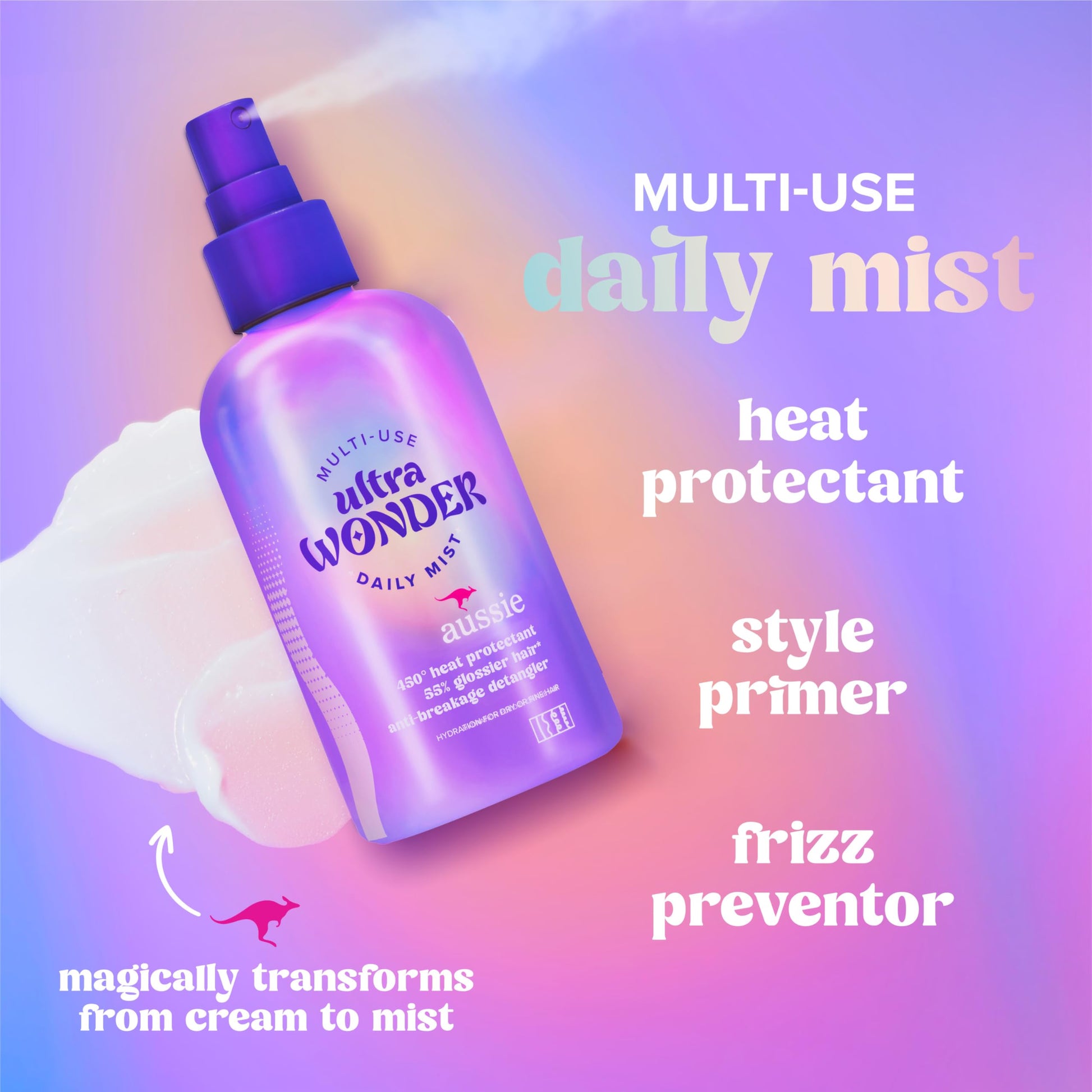 Aussie Ultra Wonder hair detangler mist for curly and straight hair