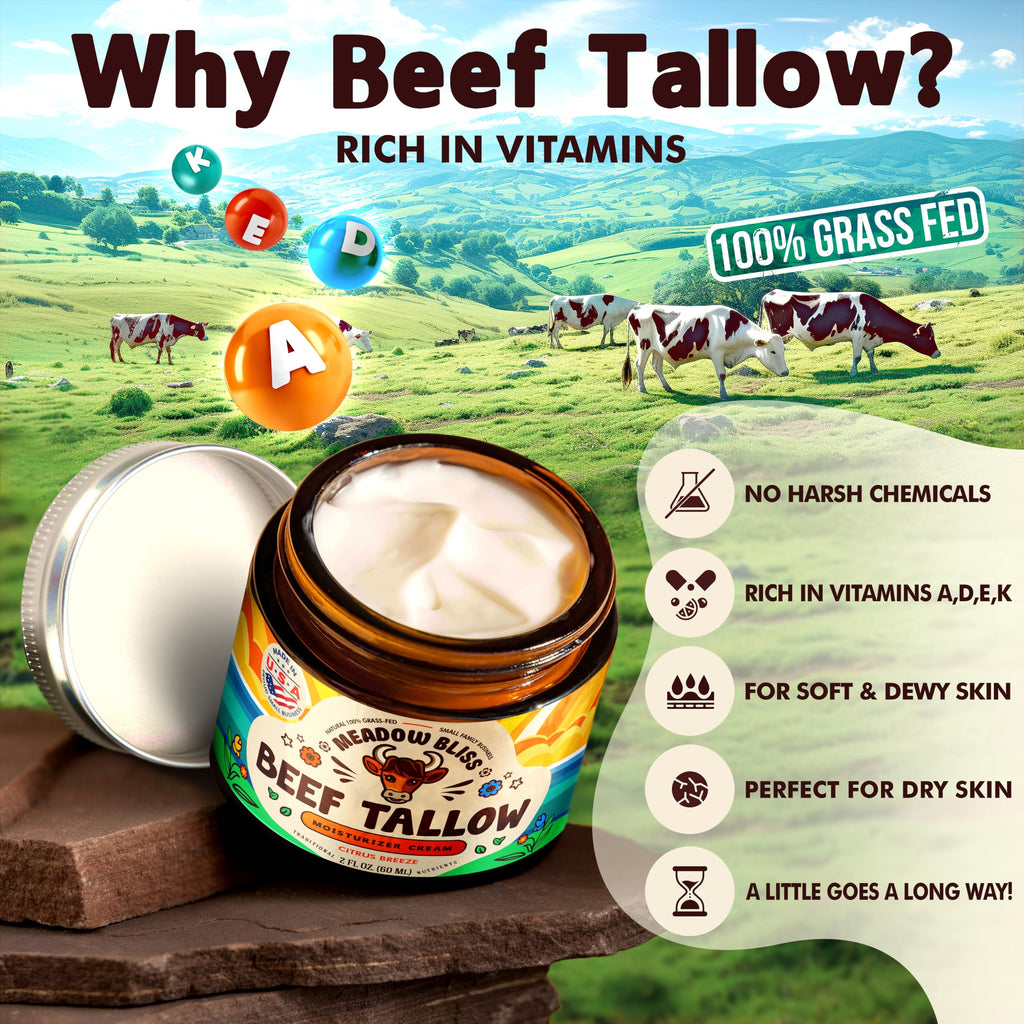 Open jar of Meadow Bliss whipped tallow balm