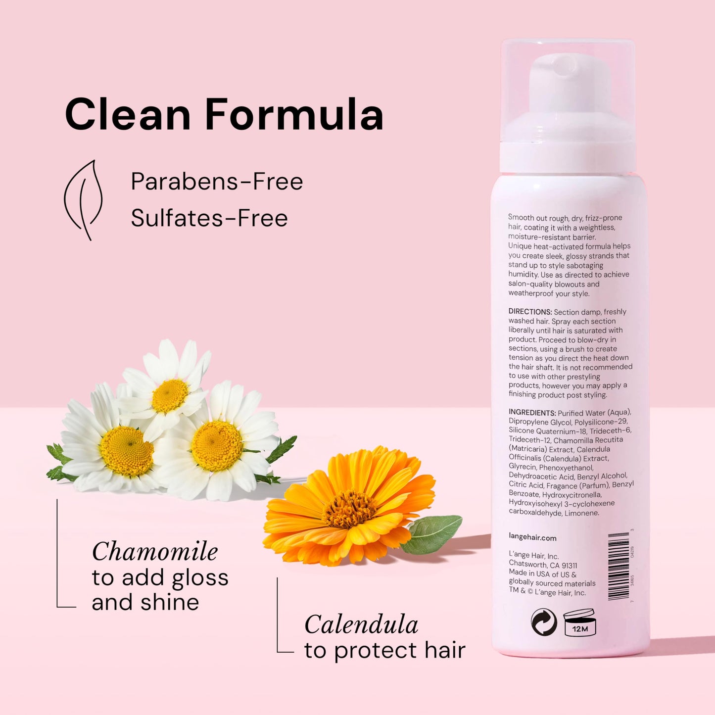 Professional hair styled with L'Ange Hair Glass Hair blowout primer