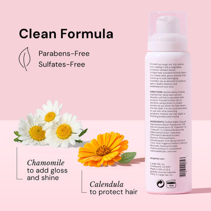 Professional hair styled with L'Ange Hair Glass Hair blowout primer