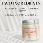 Texture of Amallow grass fed beef tallow moisturizer on skin