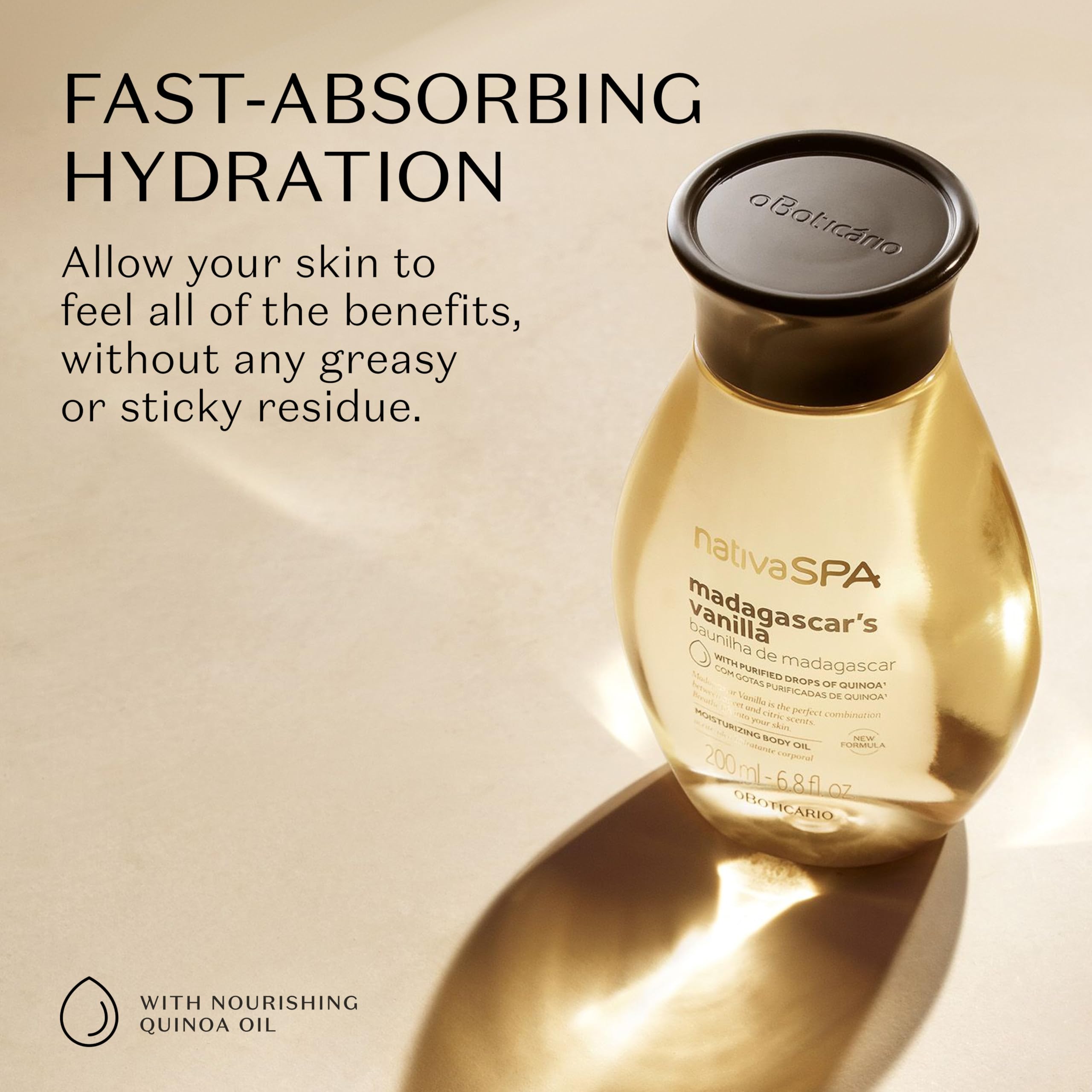 Back of Nativa SPA Madagascar Vanilla bottle with ingredients