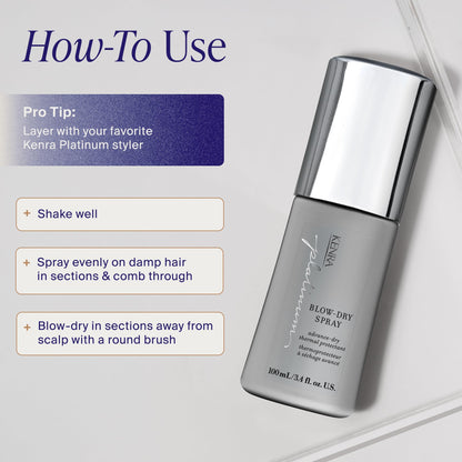 Kenra Platinum anti-frizz blow dry spray bottle