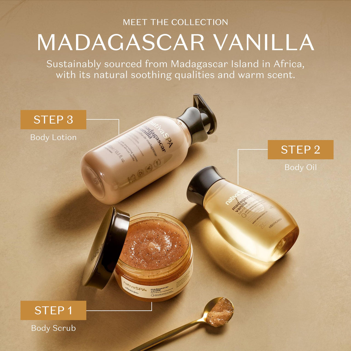 Complete presentation of Nativa Spa Madagascar Vanilla body oil