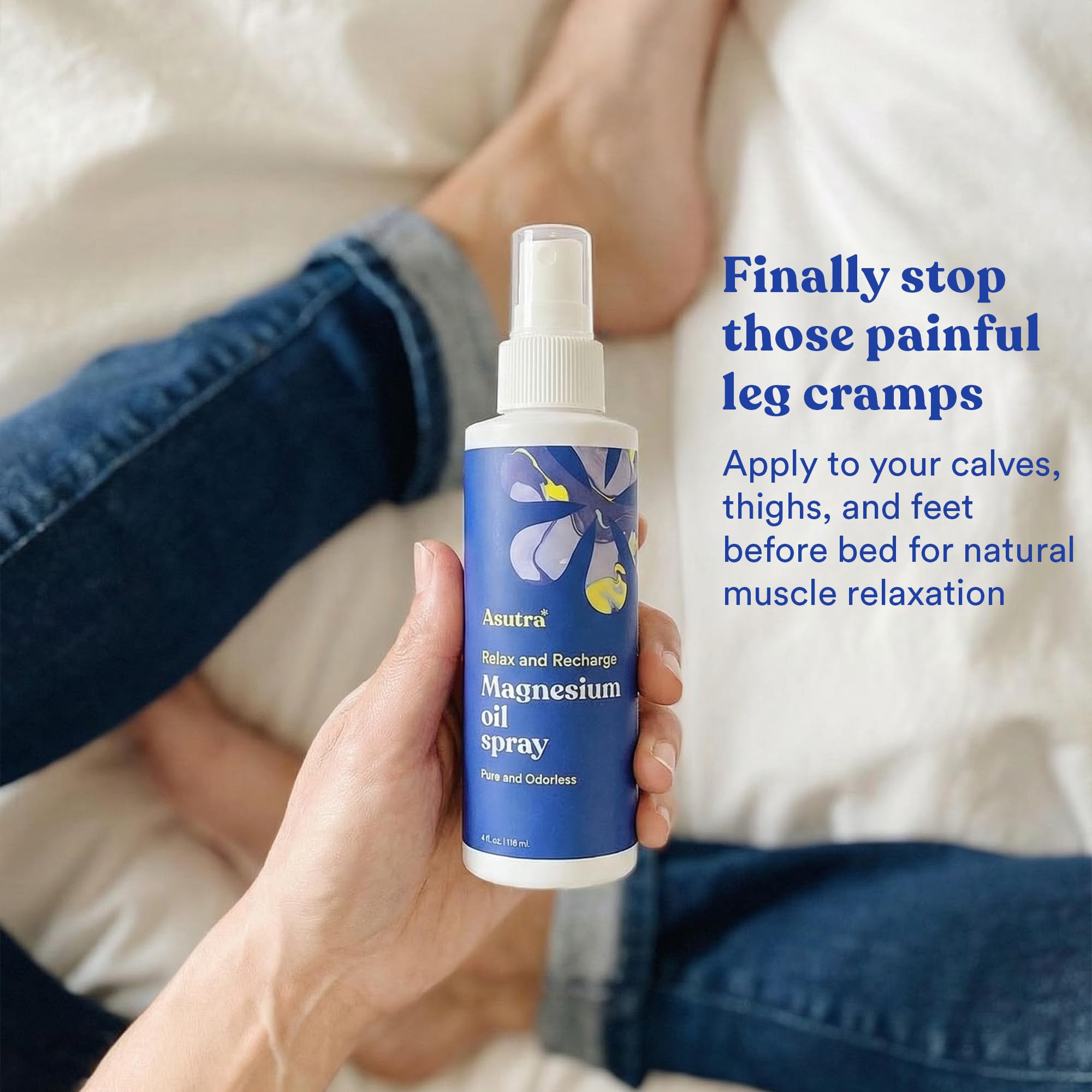 Asutra magnesium spray bottle for muscle relief