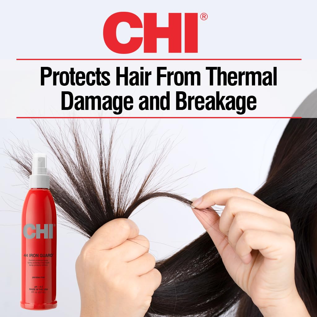 Professional heat styling protection using CHI 44 Iron Guard