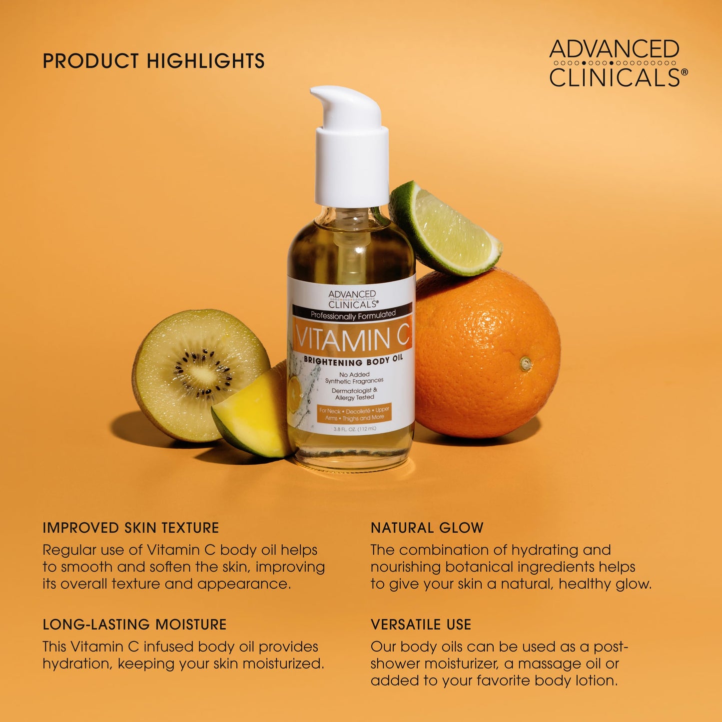 Advanced Clinicals body moisturizer with turmeric and rosehip