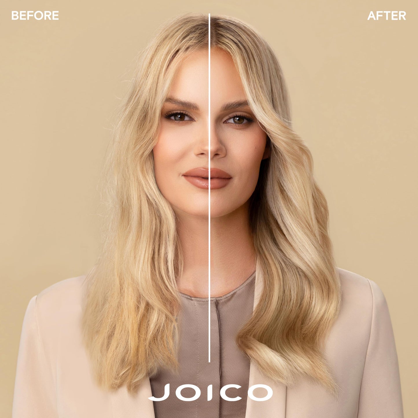 Joico leave in spray packaging detailing seventy two hour humidity protection and heat defense instructions.