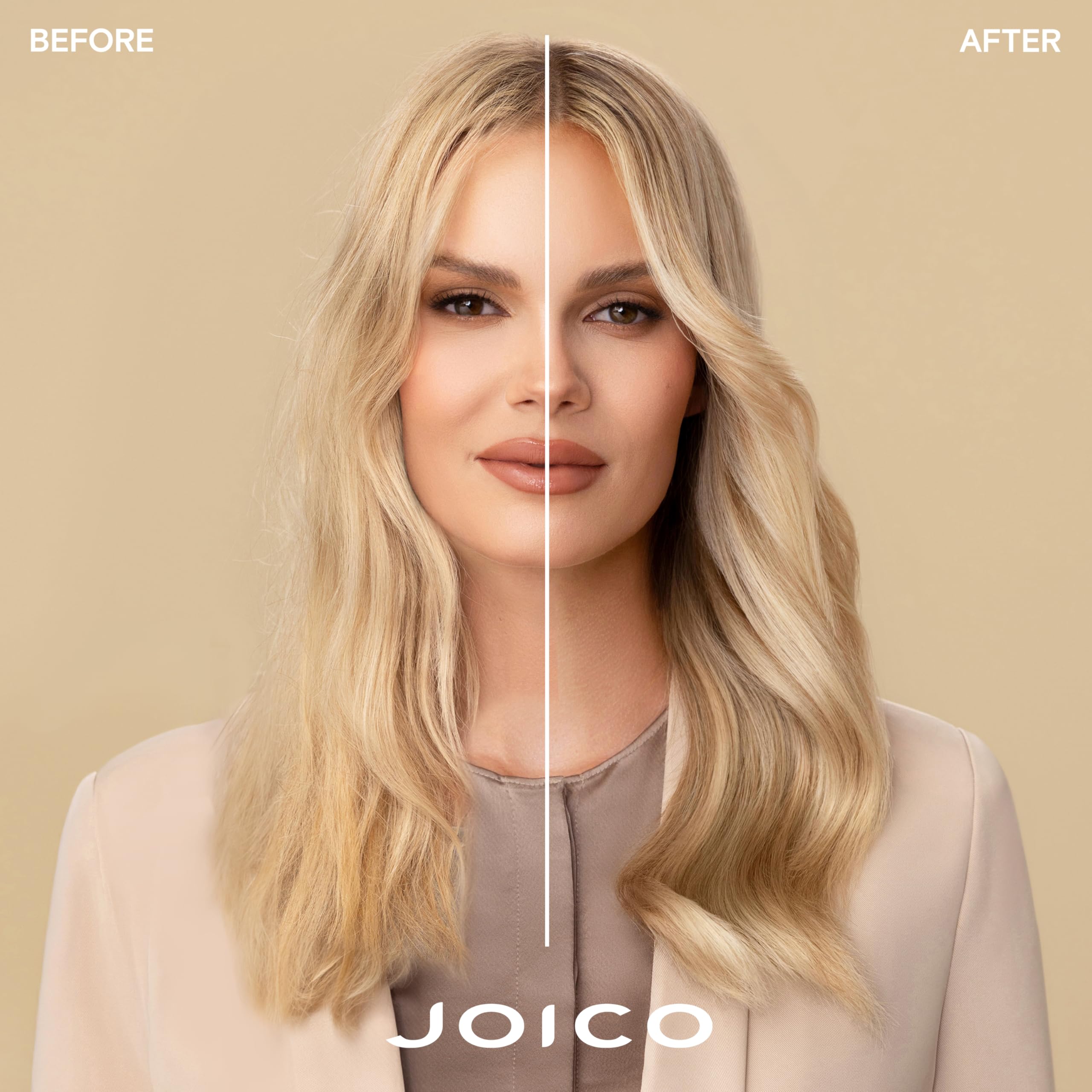 Joico leave in spray packaging detailing seventy two hour humidity protection and heat defense instructions.