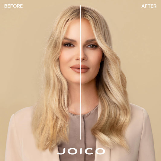 Joico leave in spray packaging detailing seventy two hour humidity protection and heat defense instructions.