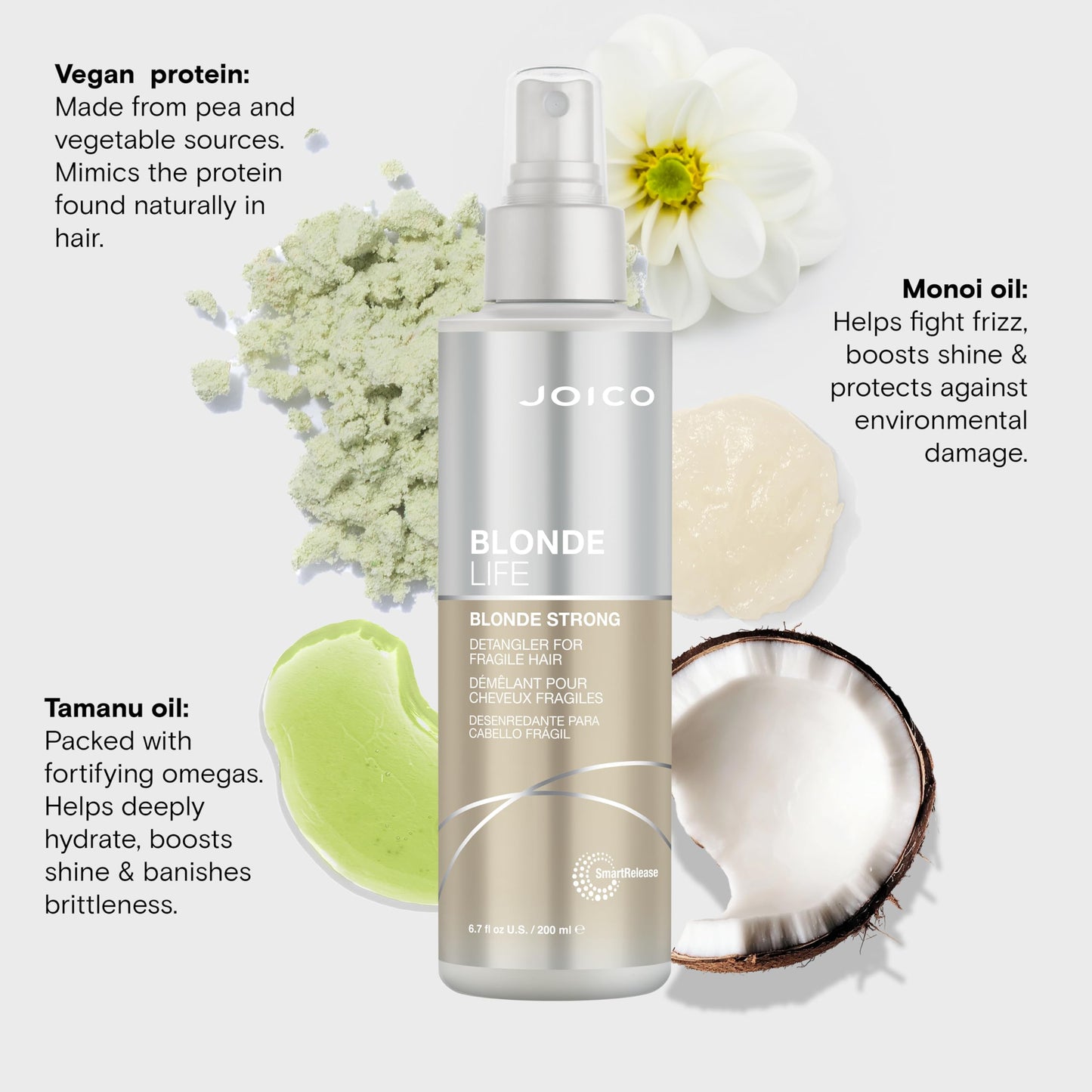Authentic imported Joico conditioning mist showing the spray applicator pump and product information text.