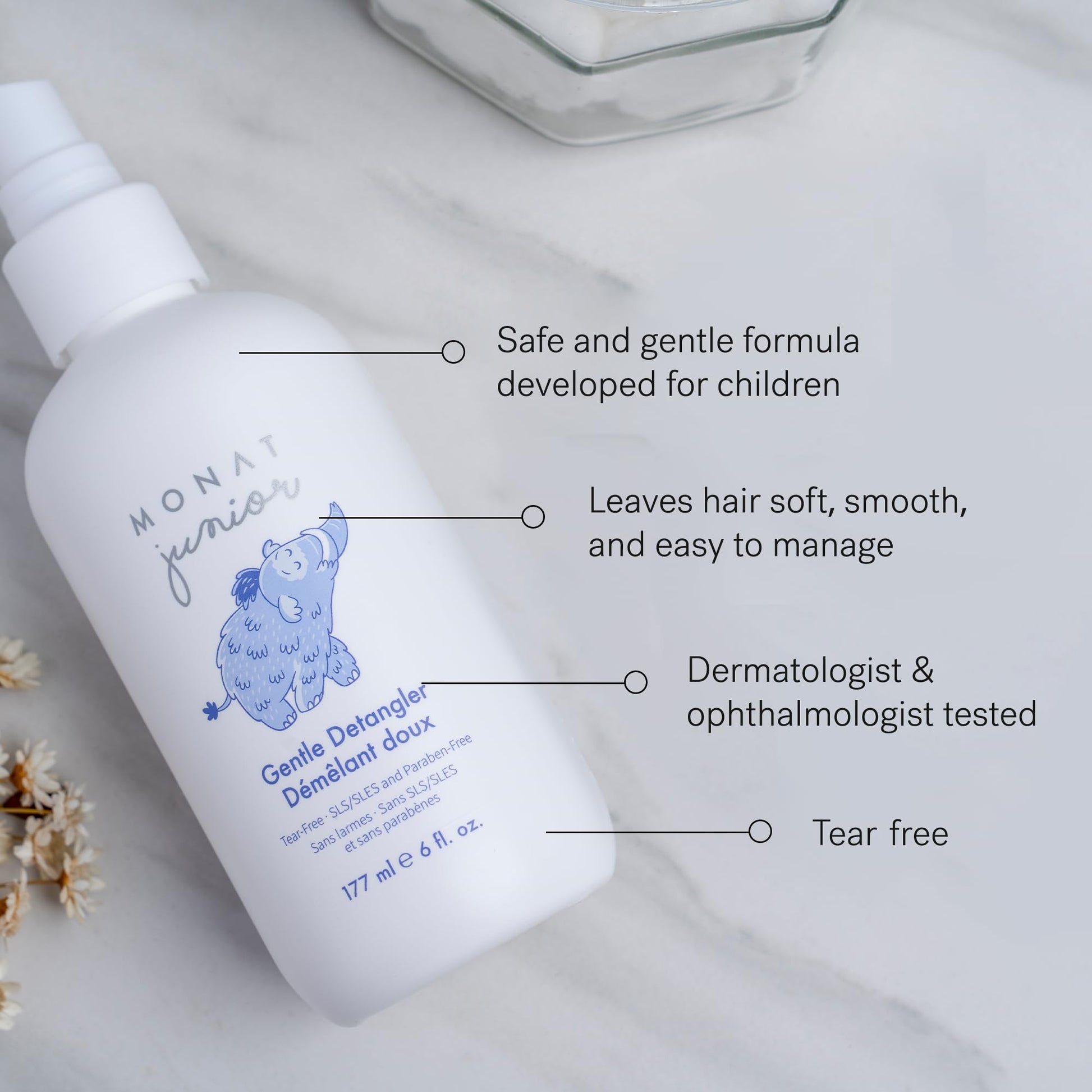 Tear free children hair spray for easy knot removal
