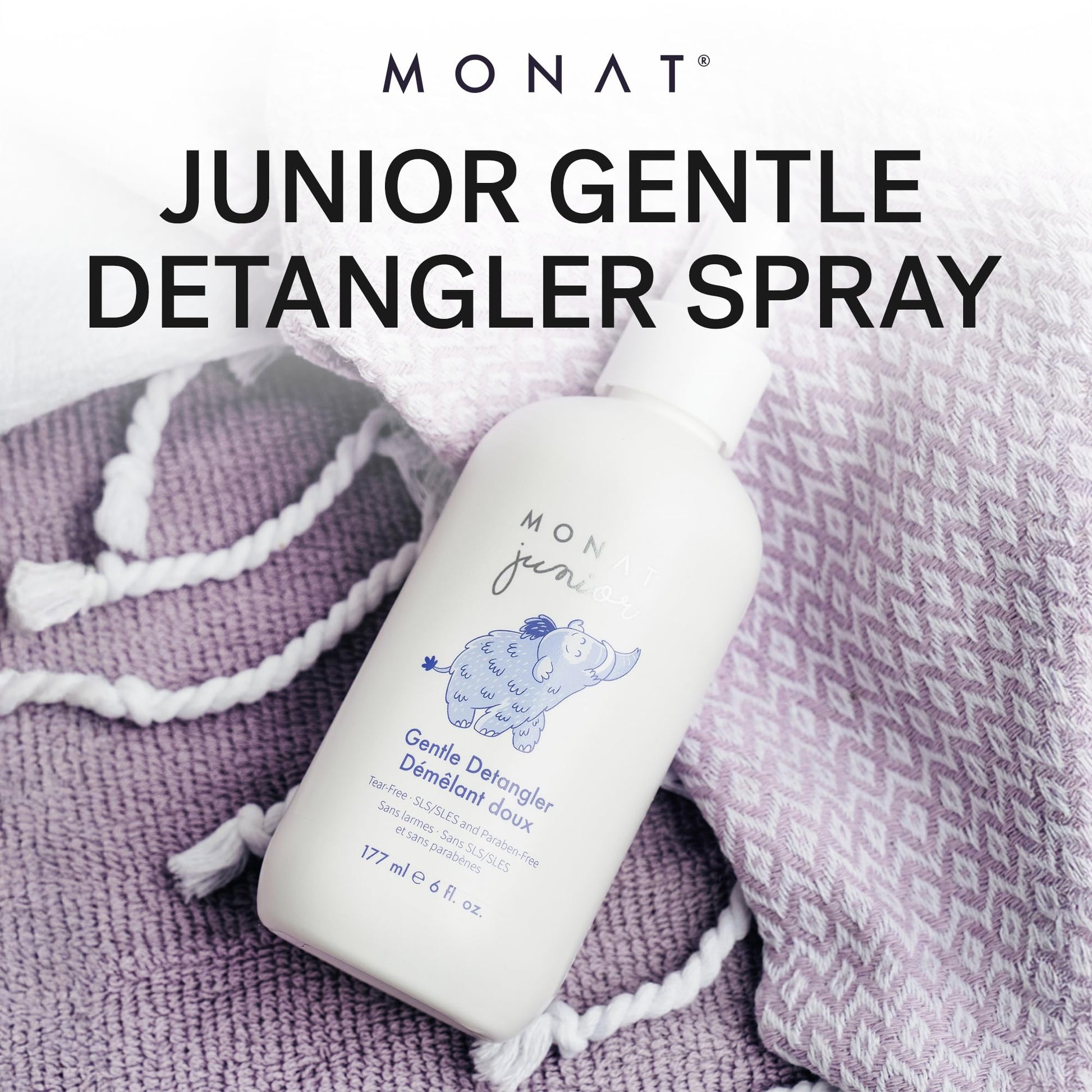 Natural plant based ingredients label on MONAT hair detangler