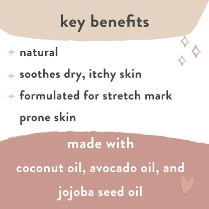 Close up of The Honest Company Mama body oil 4.2 fluid ounce bottle
