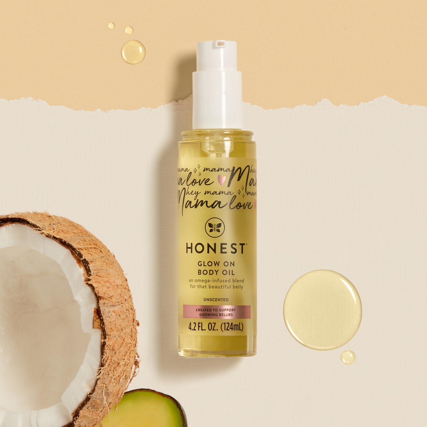 Authentic USA imported Honest Company glow on oil for growing bellies
