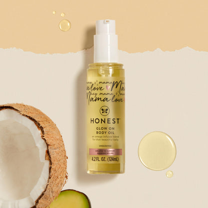 Authentic USA imported Honest Company glow on oil for growing bellies