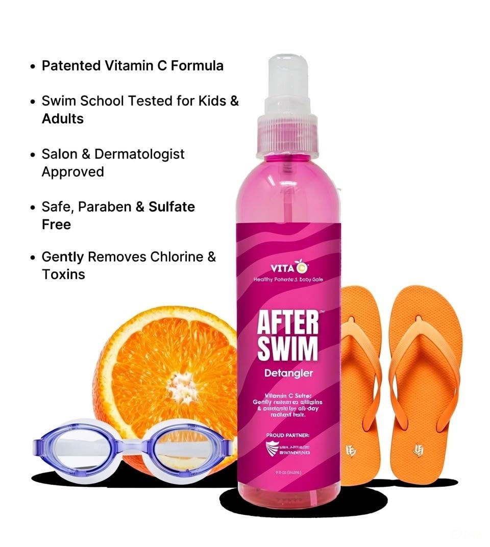 After Swim post swim spray bottle with orange slice graphic