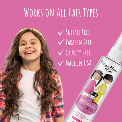Maya Mari argan oil hair detangler for toddlers showing spray nozzle