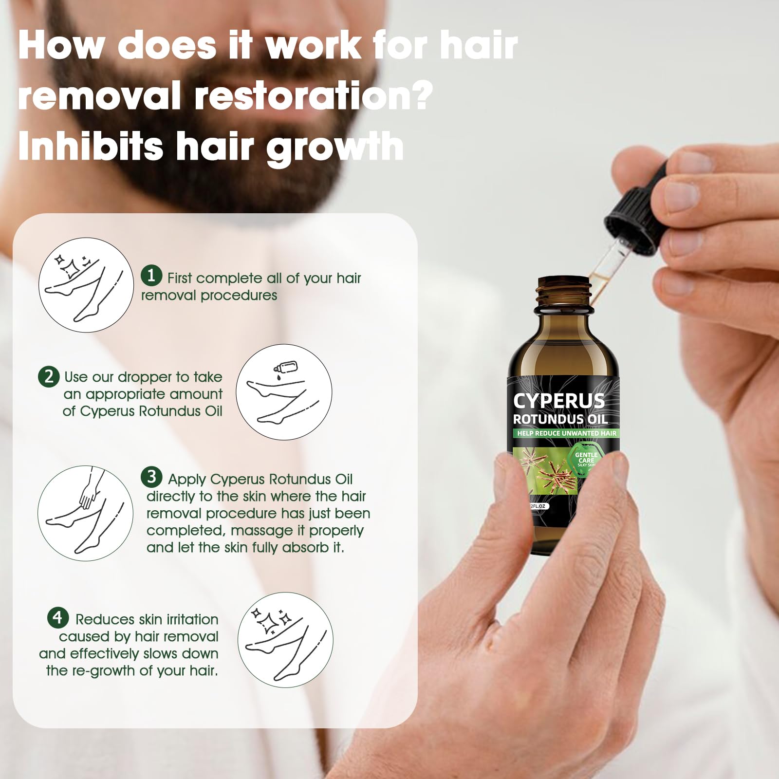 Texture shot of Cyperus Rotundus oil for skin smoothing