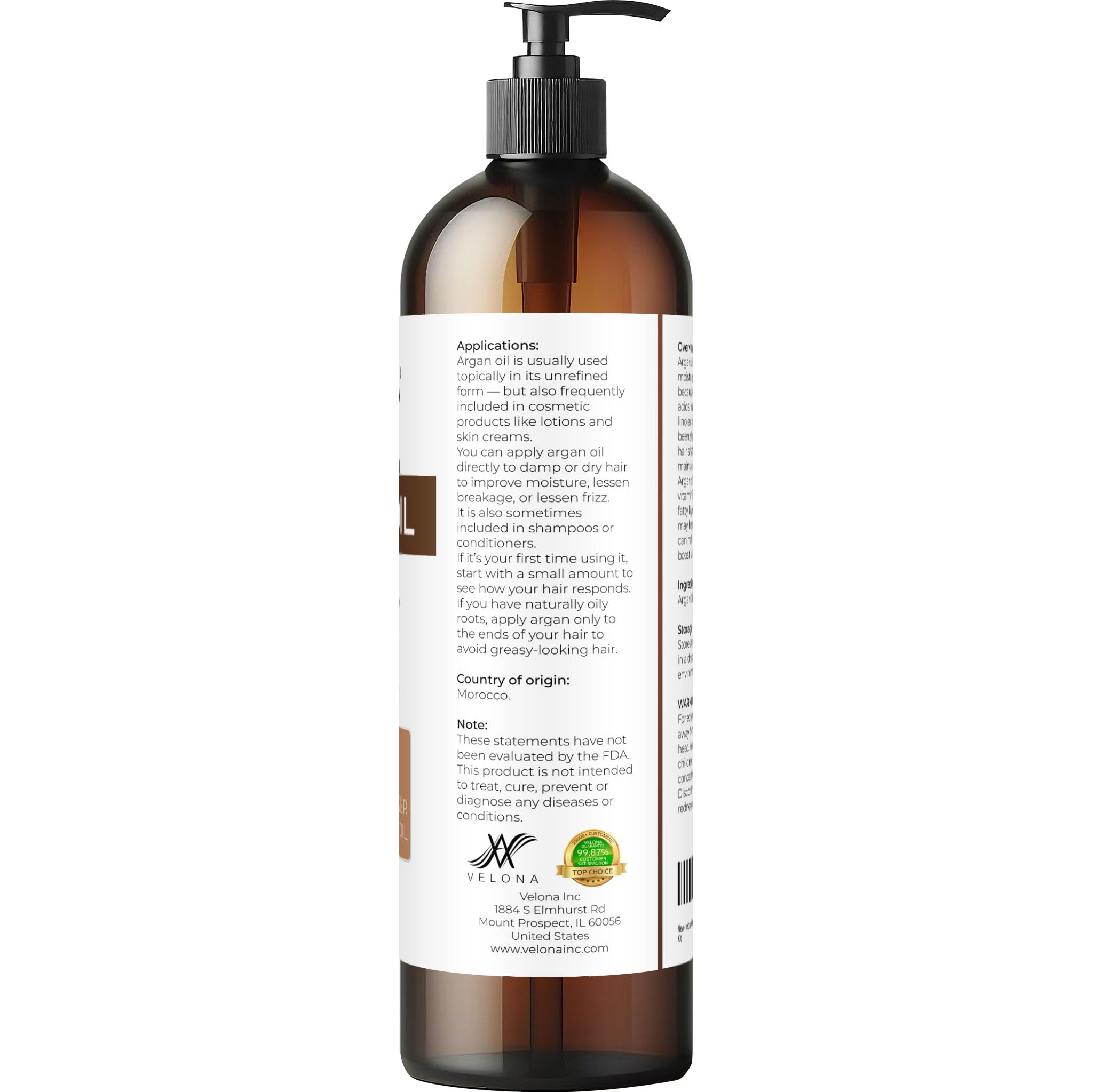 Velona 8 Fluid Ounce argan oil for skin and hair