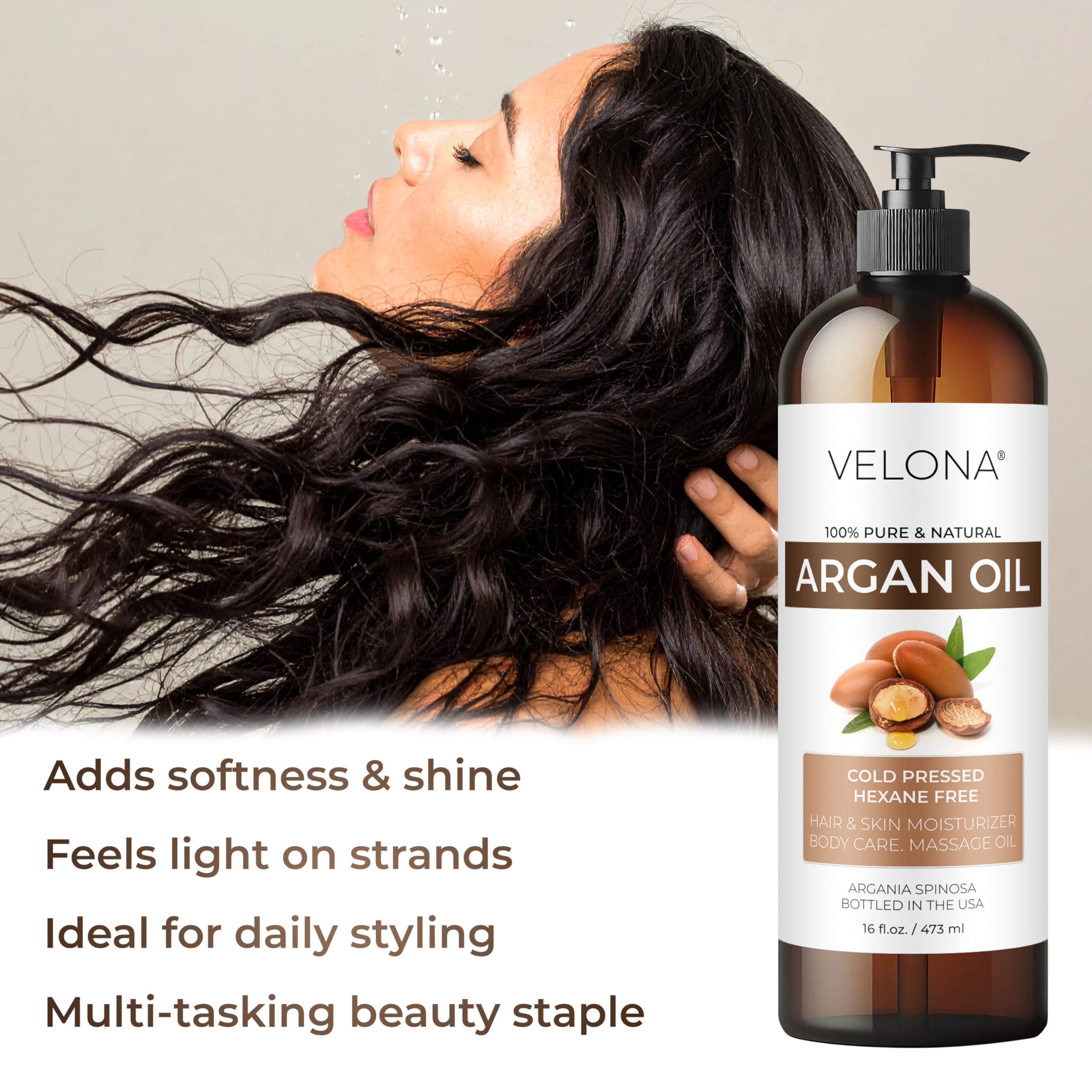 Velona natural argan oil bottle with cap kit