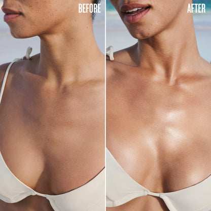 Applying Sol de Janeiro Glowmotions oil on skin for radiant effect