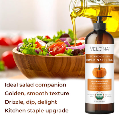 Velona 100 percent pure pumpkin seed oil lifestyle application