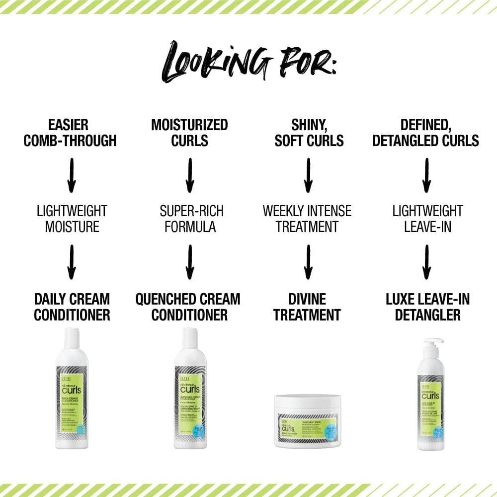 All About Curls Luxe Leave In Detangler lifestyle shot displaying texture for curly hair styling
