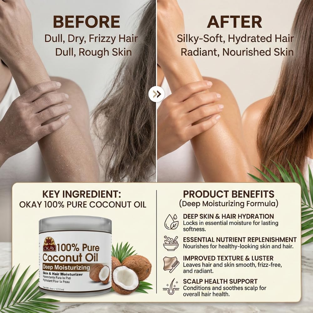 Okay coconut oil 6 fluid ounce packaging label