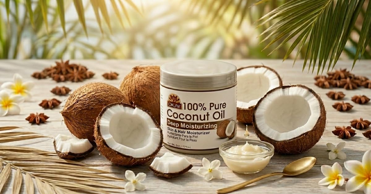 Texture of pure coconut oil for skin and hair