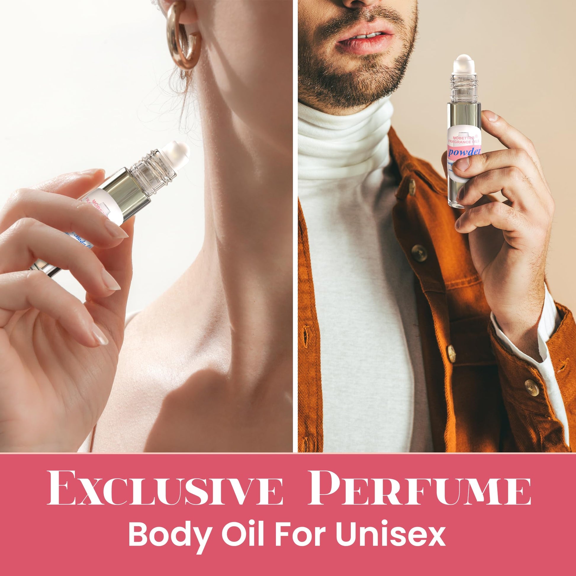 Powder Fresh scented body oil branding and bottle design
