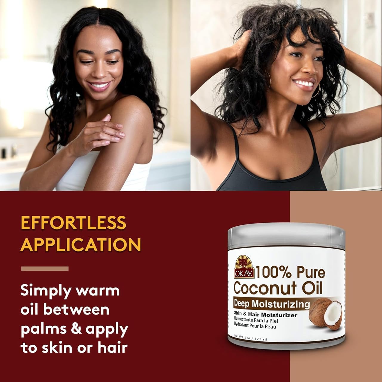 Detailed product label of Okay 100 percent coconut oil