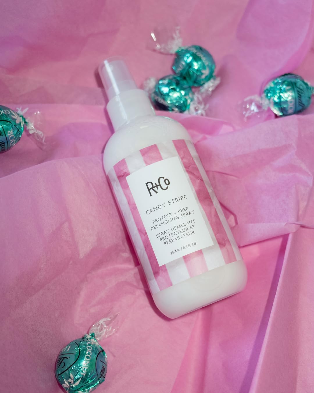 Vegan and cruelty free professional hair smoothing spray texture application visual