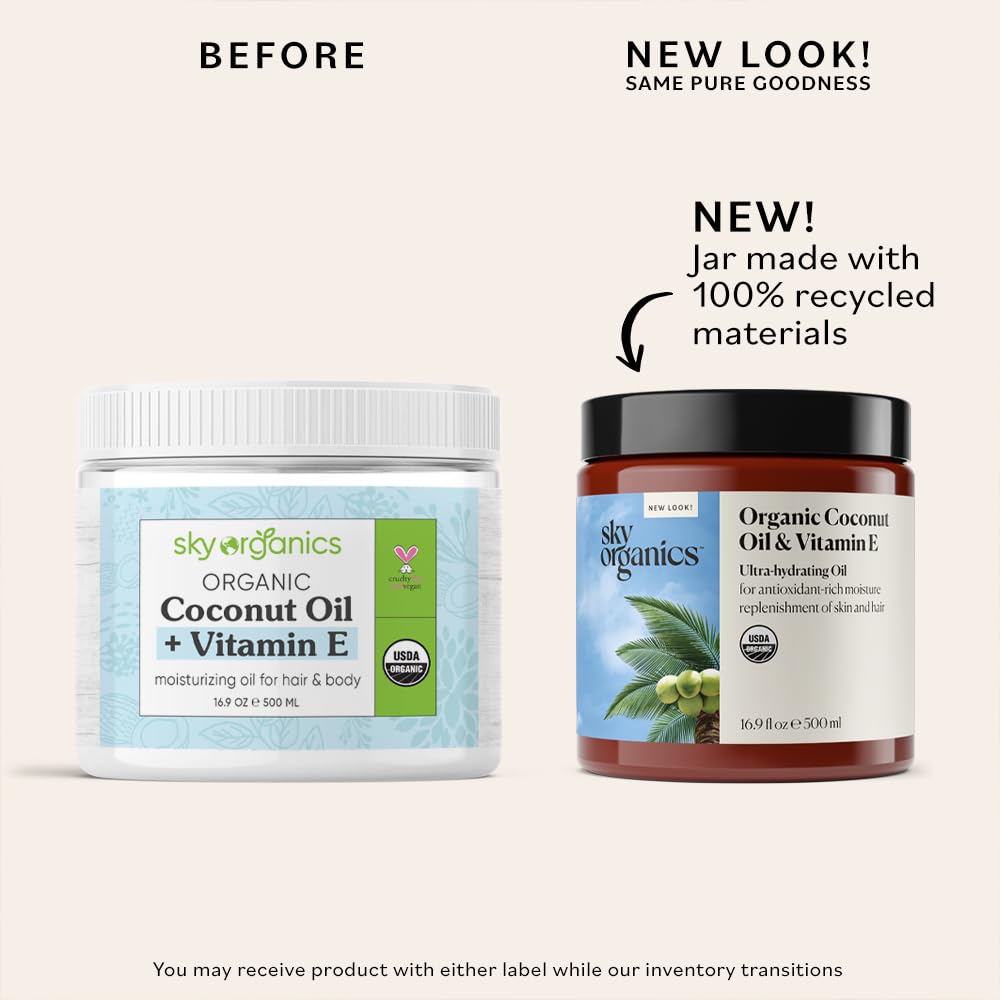 Sky Organics coconut oil ingredients label close up