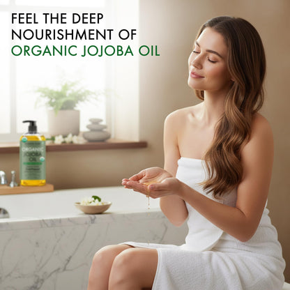 Majestic Pure Jojoba Oil packaging showing USDA organic seal