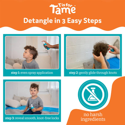 T is for Tame coconut oil hair tamer bottle with fine mist spray mechanism