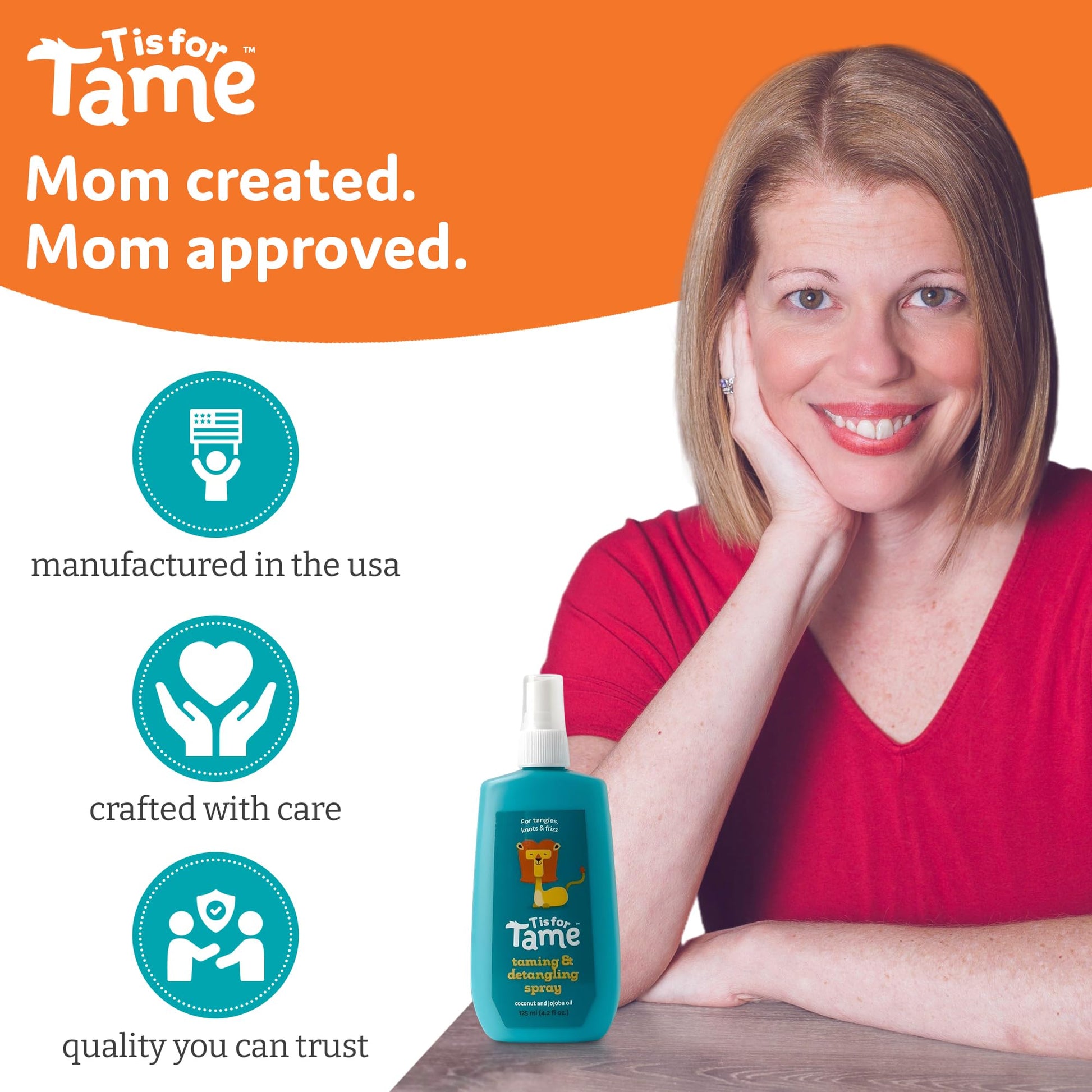 T is for Tame vegan and cruelty free children hair detangler bottle