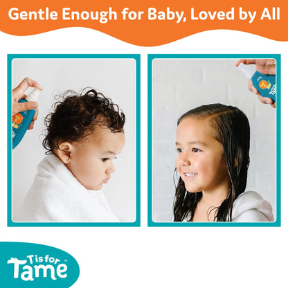 T is for Tame 4.2 fluid ounce hair taming spray packaging graphic