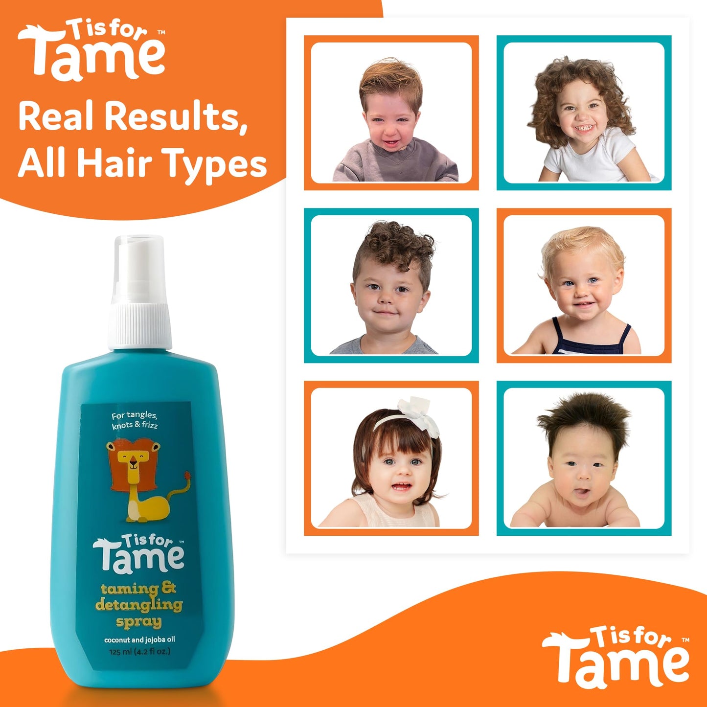 T is for Tame natural hair detangling spray for straight and curly toddler hair