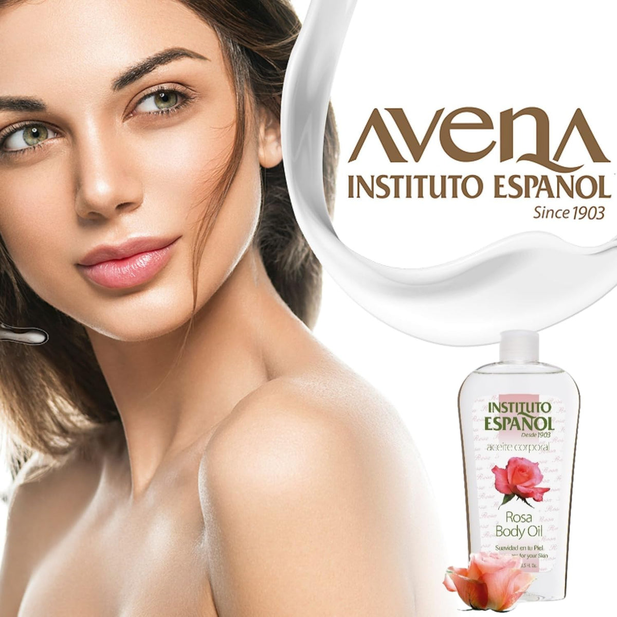 Instituto Espanol Rosa Body Oil lifestyle product display