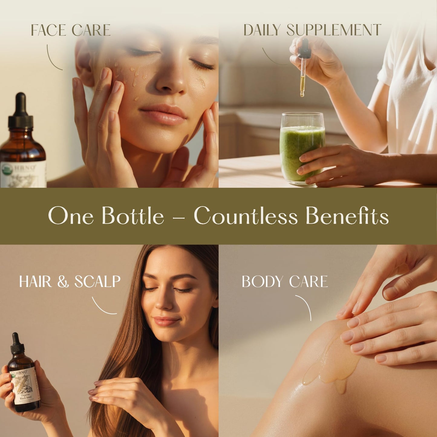 Organic black seed oil bottle texture and liquid clarity