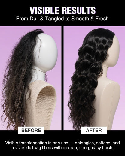 Back label of EJW leave in conditioner for wigs detailing ingredients and directions