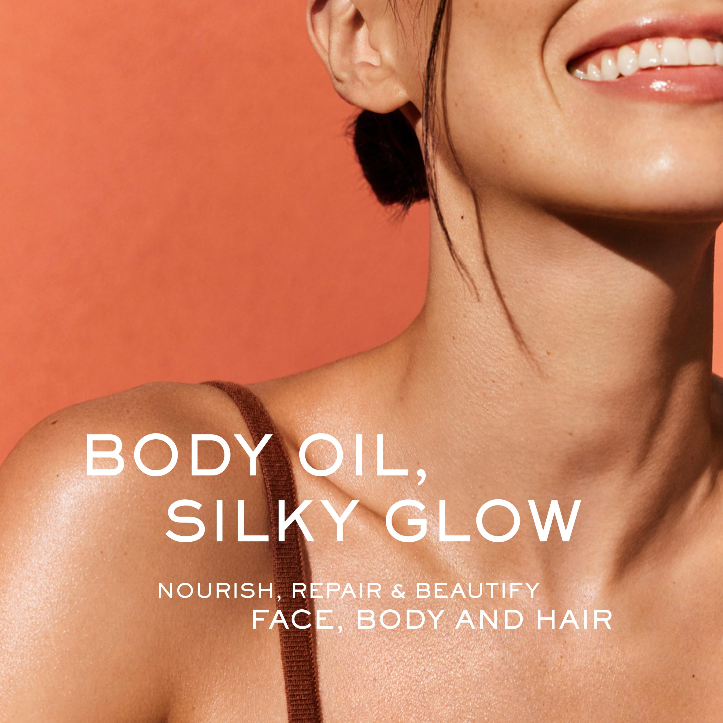 Nuxe Huile Prodigieuse dry oil applied to model skin for glowing effect