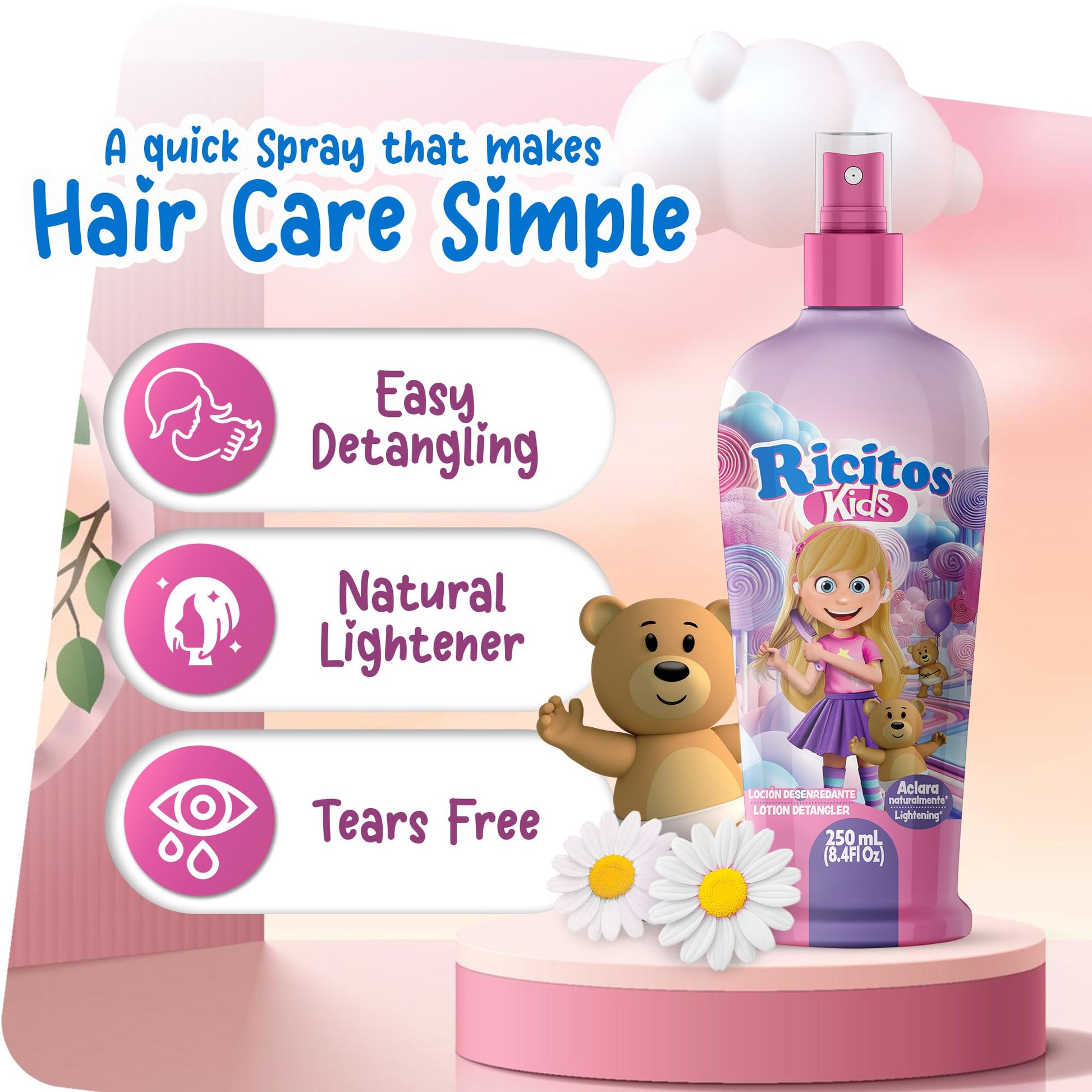 Grisi kids manzanilla lotion side view showcasing the 8.4 fluid ounce bottle design