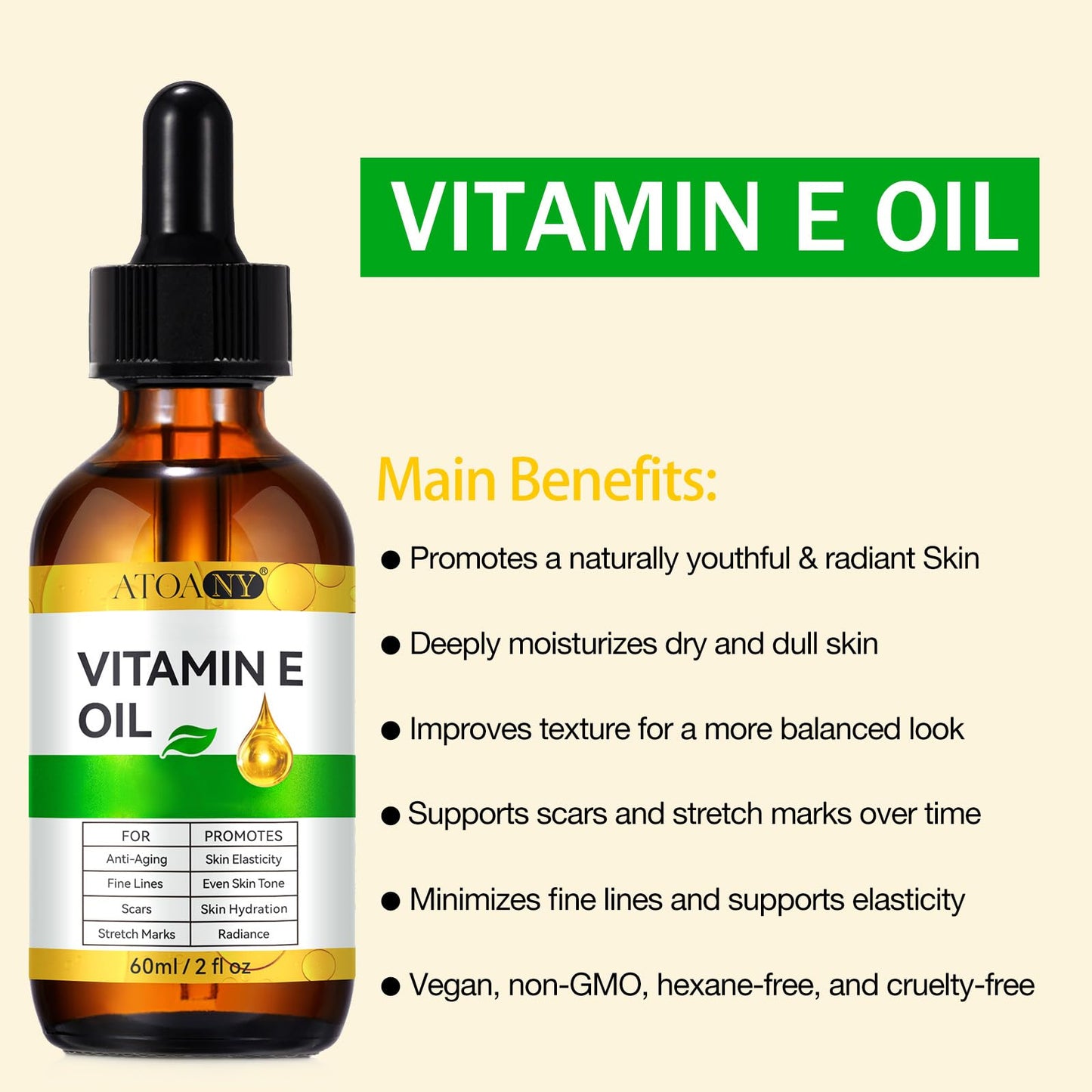 Atoany Vitamin E Oil dropper application on skin